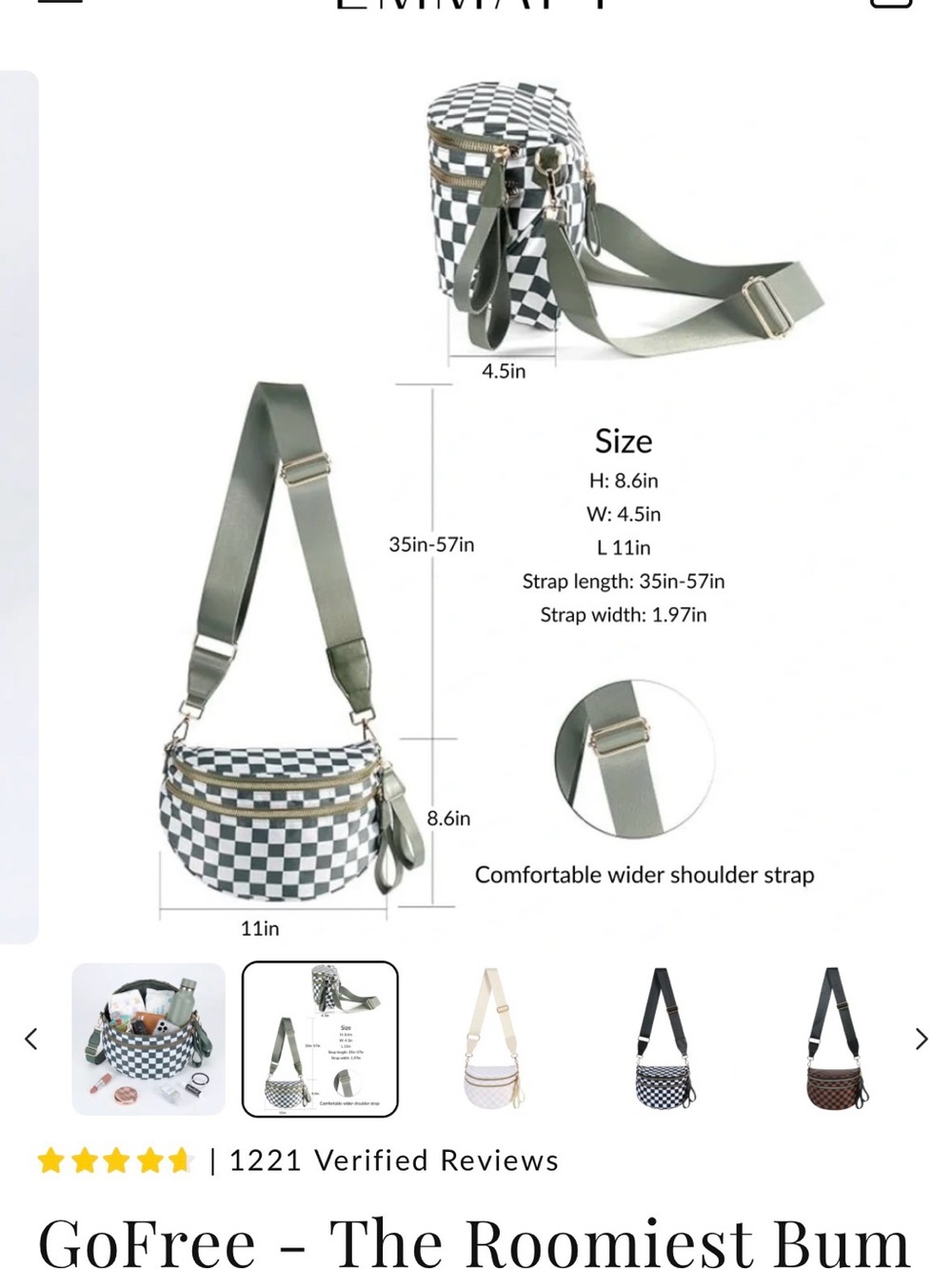 EMMAFY Black Woven Leather Crossbody Bag with Striped Strap - Picture 6 of 6